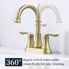 Brushed Gold 2 Handles Vanity Sink Faucet with 360 Degree  Swivel Spout, 4-Inch Centerset Bathroom Faucet Featuring Pop-up Drain and Supply Hoses - 2 of 4