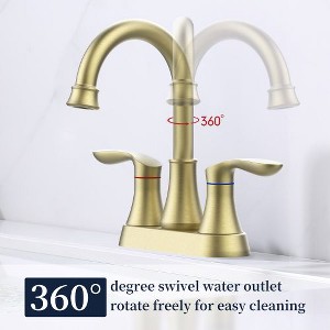 Dual-Handle Centerset Bathroom Faucet with Swivel Spout, Vanity Sink Faucet Set Including Pop-up Drain and Supply Lines - 1 of 4