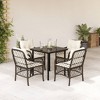 vidaXL 5 Piece Patio Dining Set - PE Rattan, Cushions, Powder-Coated Steel Frame, Tempered Glass Table, Brown/Black for Outdoor Garden/Backyard/Patio - 2 of 4