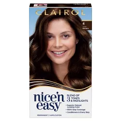 Clairol Nice'n Easy Permanent Hair Color - 4 Dark Brown - 1 kit