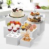 6-Piece White Stackable Display Risers for Desserts – Multi-Sized Food Stands for Bakery, Wedding,Buffet, and Retail Display (Nesting & Space-Saving) - 3 of 4