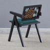 2 dining chairs, black, made of rubber wood solid wood, medieval style, armrest solid wood dining chair - 4 of 4
