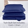 Lavish Home 2PC Twin Quilt Set with Sham, Blue - 3 of 4