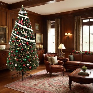 Premium Unlit Artificial Christmas Tree , Dense Realistic Holiday Decor​ w/Easy Assembly, Base Hinged Design - 1 of 4