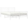 vidaXL Metal Bed Frame with Headboard and FootboardWhite 59.1 in.x78.7 in. - 3 of 4