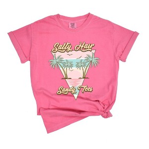 Simply Sage Market Women's Salty Hair Sandy Toes Triangle Short Sleeve Garment Dyed Tee - 1 of 2