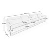 141" Cozy Chenille Fabric Sofa, 4-Seater Couch with Lumbar Support and Soft Cushioning for Lounge or Living Room – Cuddlewood - 4 of 4