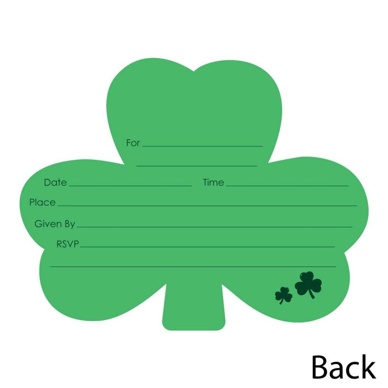 Big Dot of Happiness St. Patrick's Day - Shaped Fill-in Invitations - Saint Paddy's Day Party Invitation Cards with Envelopes - Set of 12, 3 of 7