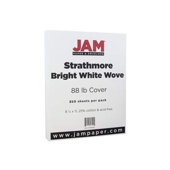 JAM Paper Strathmore 80 lb. Cardstock Paper 8.5" x 11" Bright White 250 Sheets/Ream (191267B)
