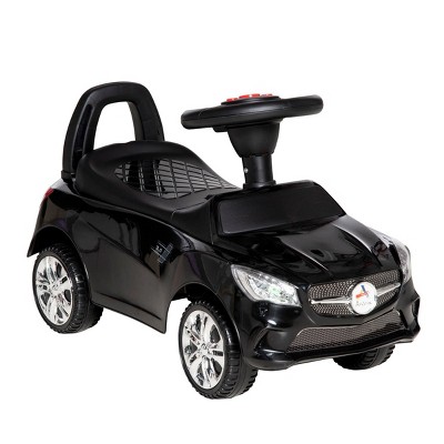 INFURNIC Baby Walkers Kids Ride On Push Car Foot to Floor Sliding Toy with Working Horn Storage for Toddlers, Black, 25"*11"*14.25"