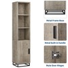 Tall Bathroom Cabinet, 70" Narrow Storage Cabinet with Door and Adjustable Shelf, Open Storage Freestanding for Laundry Room, Kitchen, Living Room - 3 of 4