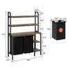Laundry Hamper with Shelf, 2 Section Laundry Sorter,Laundry Basket with 2 Pull-Out and Removable Laundry Bags, for Laundry Room, Rustic Brown - 2 of 4