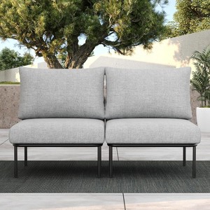 LayinSun 2 Pieces Rope Woven Patio Furniture Set, Modern Modular Sectional Corner Chairs and Upgrade Thickness Cushion - 1 of 4