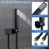 Shower Faucet Set Matte Black Shower System, with 10 inch Large Rainfall Shower Head and Handheld Spray Rain, 2 in 1 Handheld Square Shower System - 4 of 4