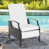 Resenkos Outdoor Comfort Deluxe Lounge Chair, Reclining Patio Lounge With Cushions & Footrest, PE Wicker for Balcony & Porch, Gray - 3 of 4