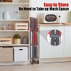 3-Tier Portable Folding Service Cart, Collapsible Push Cart with Wheels, 56 Lbs Load Capacity per Shelf, for Home/Office/Warehouse Gery - 2 of 4