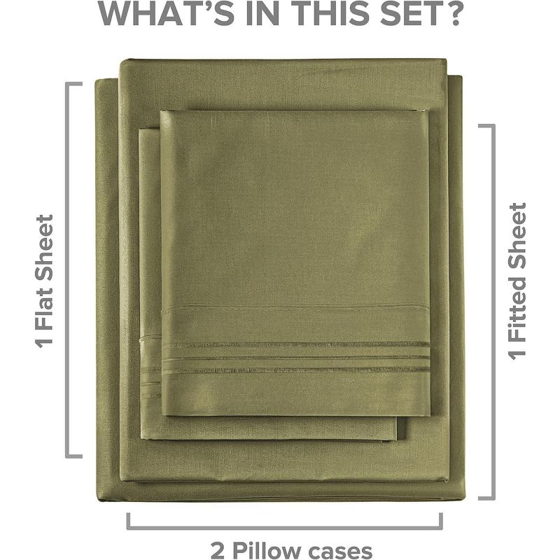 6 Piece Microfiber Solid Sheet Set - CGK Linens, 6 of 9