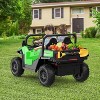24V 4WD Electric Remote Control Ride-On Dump Truck, 2 Seat Kids Ride-On Truck with Music Player, LED Lights , Push Button Start Safety System - 3 of 4