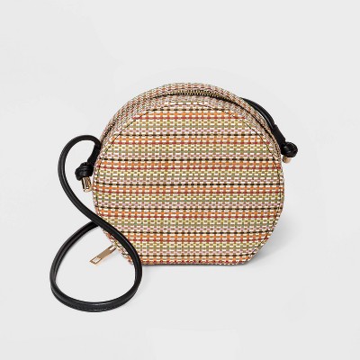 woven round crossbody bag