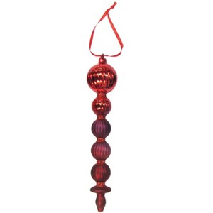 Christmas By Krebs - Ripple Ball and Disc Finial Glass Christmas Ornament - 1 of 2