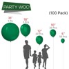 PartyWoo Balloons Dark Green Hunter Emerald Forest 36 18 12 10 5 Inch 100 pcs - 2 of 4