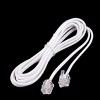 Unique Bargains 2 Pcs 6P2C RJ11 Telephone Phone Fax Modem Line Cable White 1.9M 6.2 Ft - 2 of 4