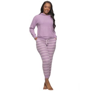 Felina Jolie 2-Piece Hoodie & Jogger Lounge Set -  Waffle Knit Fabric and Relaxed Fit Loungewear - 1 of 3