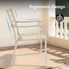 Gulches Set of 2 Cream Iron Outdoor Dining Chairs, Ecoated Metal Frame, All-Weather Rust-Resistant, Sturdy Thickened Design - 4 of 4