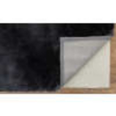 Indochine Black Hand-Tufted Synthetic Fur Area Rug
