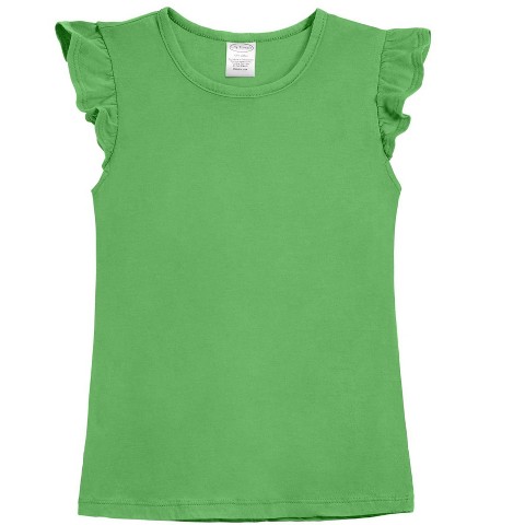 City Threads Cotton Soft Jersey Girls Flutter Tee | Elf Green - 5Y