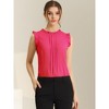 INSPIRE CHIC Women's Ruffled Curved Hem Business Office Vintage Sleeveless Blouse - 2 of 4