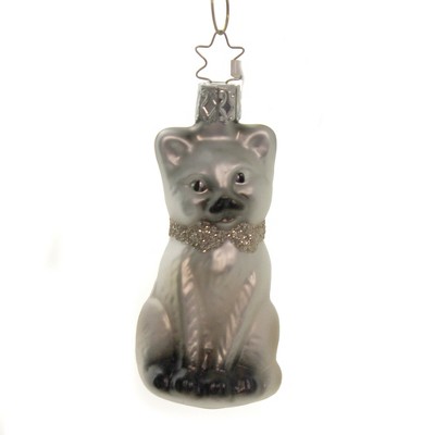 Inge Glas 3.25" Pretty Kitty Cat Kitten Ornament  -  Tree Ornaments