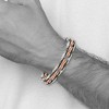 Black Bow Jewelry Men's Stainless Steel Black and Orange Rubber Bracelet - 8.5 Inch - 4 of 4