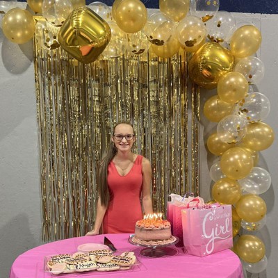 52ct Large Balloons Arch With Backdrop Rose Gold - Spritz™ : Target