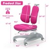 Costway Kids Study Desk Chair Adjustable Height Depth w/Sit-Brake Casters - 3 of 4