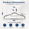 SereneLife SLHRBGY30 Non-Slip Plastic Clothes Hanger - Durable and Space-Saving Closet Organizers (Grey) - 30 Pack - 2 of 4