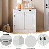 Modern Buffet Sideboard Cabinet with 1 Drawer, 2 Doors, Adjustable Shelf, Floor Cabinet Cupboard for Living Room, White, Stylish Design - 4 of 4