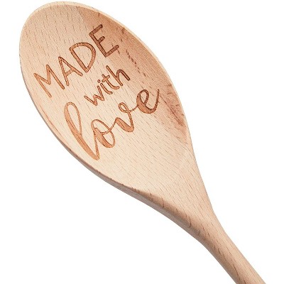 Farmlyn Creek Wooden Spoons for Cooking, Made with Love (14 In)