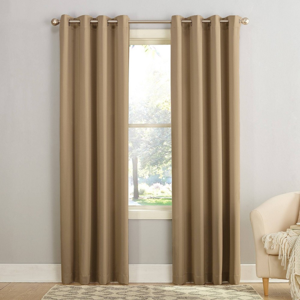 Photos - Curtains & Drapes 54"x54" Sun Zero Room Darkening Seymour Grommet Curtain Panel Taupe