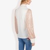 Anna-Kaci Women's Mock Neck Long Sleeve Top Sequin Detail Ribbed Knit Pullover - 3 of 4