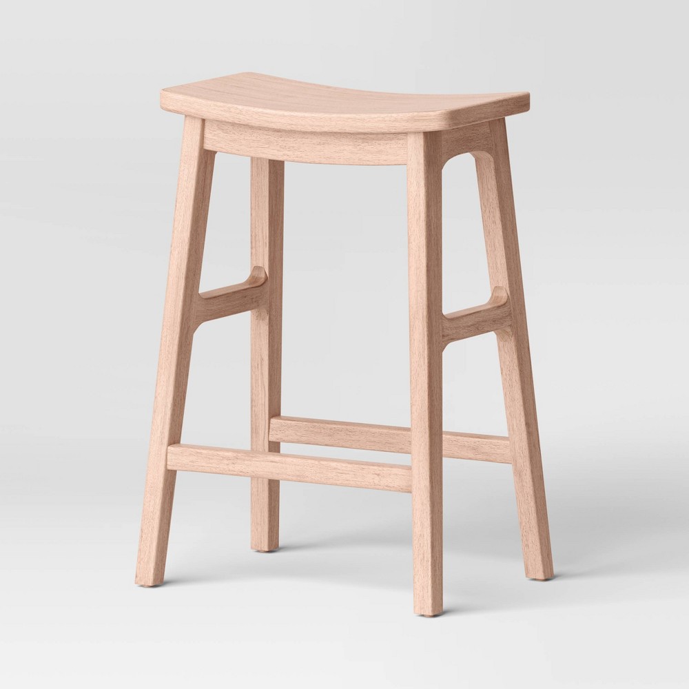 Modern All Wood Counter Height Barstool Natural - Threshold™