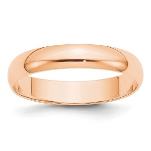 Black Bow Jewelry 2mm to 6mm 10K Rose Gold Light Weight Half Round Standard Fit Band - 1 of 3