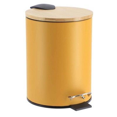 Evideco French Home Goods Stylish Trash Can with Bamboo Lid and Pedal, 2.5L Capacity