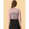 Allegra K Women's Elegant 3/4 Sleeve Sheer Floral Lace Cropped Bolero Shrugs - 4 of 4