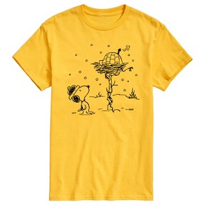 Men's - Peanuts - Snoopy Woodstock Igloo Short Sleeve Graphic T-Shirt - 1 of 4