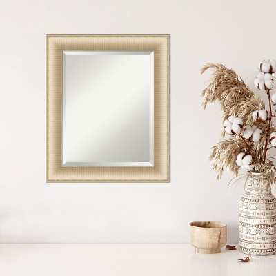 Elegant Brushed Honey Gold Framed Rectangular Wall Mirror