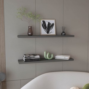 FONTOI 2PCS Wide Storage Shelf Wall Mounted, Floating Shelf for Living Room Bathroom, Wall Decor, Grey, 47"*1.5"*9.8" - 1 of 4