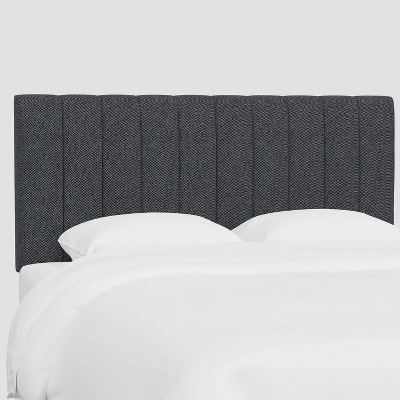 Queen Lennon Headboard in Tweed Milsap Navy - Threshold™: Pinewood, Vertical Channel Tufting, Textured Fabric