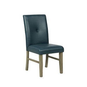 Waterford Faux Leather Side Chair Navy - Powell Company, Blue