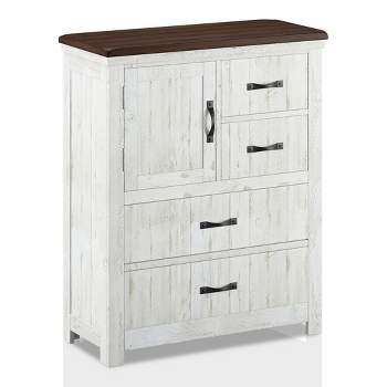 Willow 4 Drawer Chest Distressed White/Walnut - HOMES: Inside + Out